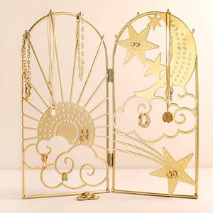 Gold Metal Jewelry Stand Rectangle Shape Multi Functional Tabletop Storage Trays For Bedroom Indoor Use - Product Image 4