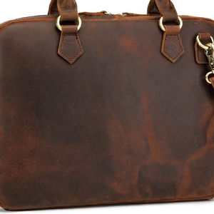 leather laptop briefcase with secure closure and structured body for safe transport of devices and <b>documents</b> leather laptop <b>bag</b> - Product Image 4