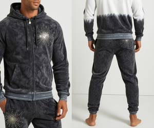 Premium Unisex Rhinestone Tracksuit Set Custom Glitter Hoodie And Sweatpants Oversize Hip Hop Casual Two Piece Outfit - Product Image 2