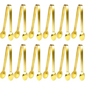 Set di 12 Pinze da Servizio in Acciaio Inox Dorato da 4,9 Pollici per Antipasti, Dessert e Vassoi - Product Image 1