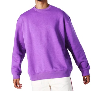 Sweat-shirt col rond oversize pour homme, 500 g/m², en molleton de coton épais 100 % coton, délavé, épaules tombantes, brodé, vente en gros - Product Image 1
