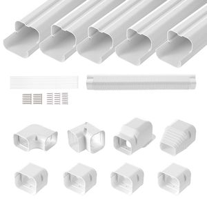 Cubierta para Tuberías de Mini Split de 3 Pulgadas de Ancho y 10 Pies de Largo, Cubierta Decorativa de PVC para Tuberías de Aire Acondicionado, 5 Conductos Rectos, Cobertura Total - Product Image 1