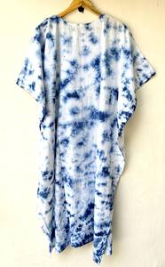 Nuevo Kaftán con Estampado Animal, Cuello en V, Cierre con Cordón, Corte Evase, de Algodón Suave Indio, con Encaje, Largo Completo, para Playa, para Mujer - Product Image 2