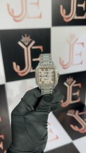 Reloj de Pulsera de Cuarzo para Hombre, Moderno y Lujoso, de Acero Inoxidable, con Esfera Romana, Cristal con Incrustaciones de Diamantes y Luminoso - Product Image 4