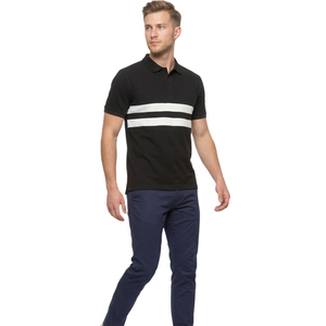 T-shirt en toile tricotée tendance pour homme, manches courtes, couleur unie, coupe ample, imprimé, pour le golf, 100 % coton - Product Image 2