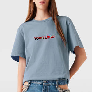 Camiseta de Alta Calidad en Poliéster/Algodón Suave, Color Personalizado, Diseño Gráfico Personalizado para Mujer, Impresión OEM, Cuello Redondo Transpirable, Corte Ajustado - Product Image 1