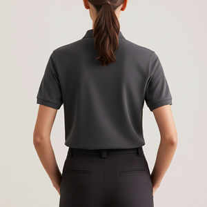 Chemises pour femmes en coton 100% de haute qualité, personnalisables avec logo, style golf ajusté, extensibles, avec appliques, pour l'été, vente en gros - Product Image 6