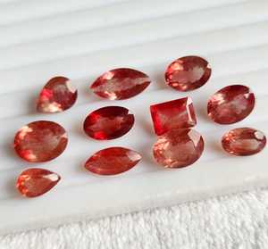 Lot de pierres de soleil rouges naturelles d'Oregon de qualité supérieure, taille brillante, pierres propres, pour la fabrication de bijoux, disponible à prix de gros. - Product Image 2