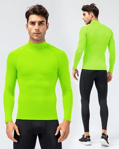 Rash Guard For Men Athletic <b>Base</b> <b>Layer</b> MMA Compression Shirt Turtle Neck <b>Long</b> <b>Sleeve</b> Rash Guard For Gym Training Running Cycling - Product Image 2