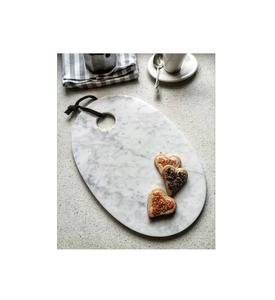 Tabla de cortar de mármol premium para uso en la cocina con superficie lisa, ideal para cortar verduras, frutas y pan. - Product Image 1