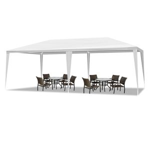 Tenda per Feste all'Aperto 3x6m, Bianca, in Plastica PE Rivestita, Struttura in Ferro, Gazebo per Matrimoni ed Eventi - Product Image 1