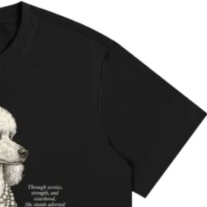 เสื้อยืดกราฟิกเลดี้ส์ รอยัล พูเดิล แขนสั้น คอกลม สไตล์ลำลอง แรงบันดาลใจจากกรีก สไตล์ชมรมนักศึกษา แฟชั่นวิทยาลัยที่สวมใส่สบาย - Product Image 4