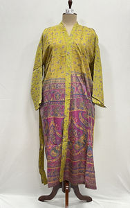 Kimono de Seda Satinada Hecho a Mano en India, Elegante y Sexy, con Estampado Floral/Unicolor, Bata de Baño Transpirable, Camisón - Product Image 2