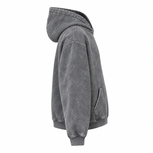 Sudadera con Capucha Oversize Vintage con Lavado Ácido para Hombre y Mujer, Sudadera con Capucha Lisa con Bolsillo, Invierno, 2 Piezas, Forro Polar Ecológico - Product Image 4