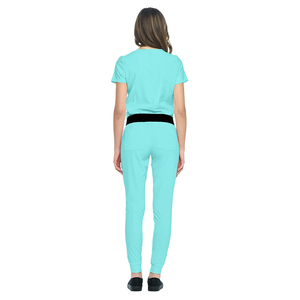 Wholesale Women's Scrub <b>Sets</b> For Hospital Elastic Waistband V-Neck <b>Doctors</b> Uniforms Breathable Quick Dry OEM Nursing Suits - Product Image 2