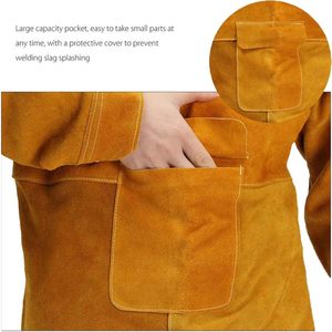 Wholesale Price Cowhide Leather Chest Protective Welding BBQ <b>Work</b> <b>Apron</b> Heavy Duty Genuine Leather Working Welder <b>Aprons</b> - Product Image 3