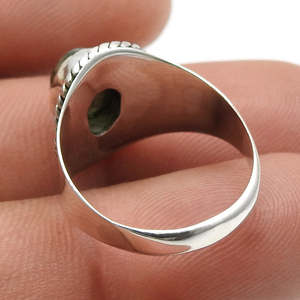 Trendy Vintage Style <b>925</b> Sterling <b>Silver</b> <b>Ring</b> Comes <b>With</b> Oval Cut Green Tourmaline Gemstone Spiritual Healing Bohemian <b>Ring</b> - Product Image 4