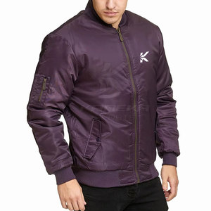 2026 Covered Button Closure Men Bomber Winter Jacket Premium Quality Light <b>Weight</b> <b>Stand</b> Collar Front Logo - Product Image 3
