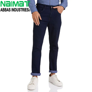 Premium Mens Indigo Blue Denim Jeans Slim Fit Stretch Comfort Fabric Classic Five Pocket Design Versatile Casual Work Pants - Product Image 1