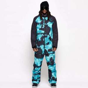 Waterproof One Piece Ski Suit <b>Men</b> Women Winter Snowboard Suit Thermal Hooded Jumpsuit Outdoor Sports Wear <b>Camo</b> Skiing Coverall - Product Image 2