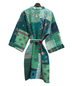 New Arrival Indian Handmade Cotton Patchwork <b>embroidery</b> Khamadiya Kantha kimono Ethnic Boho Style Kantha Kimono Robe for Women - Product Image 4