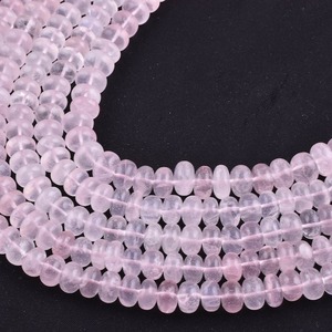 Cuentas de Cuarzo Rosa Natural Lisas en Forma de Rondelle de 7 a 8 mm, Cuentas de Cuarzo Rosa para la Fabricación de Joyería, Directamente del Fabricante - Product Image 2