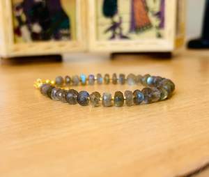 Handmade <b>Labradorite</b> Beaded Charm <b>Bracelet</b> 925 Sterling Silver Silver Plated Luxury Natural Gemstone Jewelry Gift for Women - Product Image 1