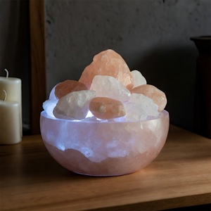 Lampe en sel rose de l'Himalaya naturel, éclairage doux, cristal de roche décoratif pour chambre, bureau, maison, ambiance apaisante et relaxante - Product Image 5