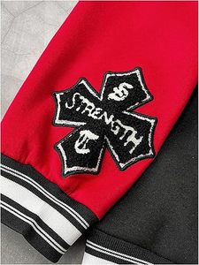 Fashionable Retro Varsity <b>Jacket</b> for Women – Cropped Letterman Style Outerwear with Soft Fabric, Stylish Embroidery Casual Wint - Product Image 4