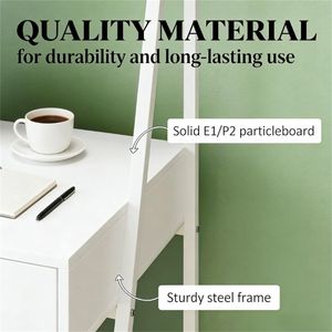 White Home Office <b>Desk</b> for Computer <b>Study</b> Writing - Product Image 3