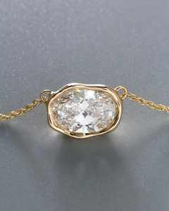 สร้อยคอจี้เพชรทรงรีทองคำ 14K สุดหรูสำหรับผู้หญิง สร้อยคอเครื่องประดับแบบมินิมอลสำหรับของขวัญวันครบรอบ - Product Image 1