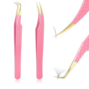 Pince à épiler pour extensions de cils en acier inoxydable, faite à la main, prix bas, haute qualité, réutilisable, durable, longueur 10 mm - Product Image 1