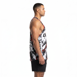 Men Gym <b>Stringer</b> Tank Top Interlock/Micro Mesh 95% Polyester Spandex Y-Back <b>Vest</b> Breathable Quick-Dry Bodybuilding Fitness - Product Image 3