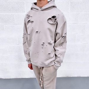 เสื้อฮู้ดดี้ผ้าฝ้ายวินเทจแบบทำสีซีดสไตล์สตรีทแวร์ ปักลาย พิมพ์ลาย ผลิตตามสั่ง พร้อมโลโก้แบบกำหนดเองสำหรับผู้ชาย - Product Image 3