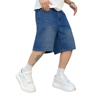 Custom Logo Acid Wash Denim Jorts Men Women Streetwear Loose Fit Vintage Jean <b>Shorts</b> Supplier - Product Image 1