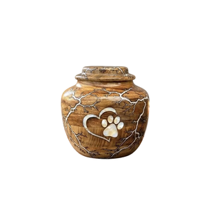 Urne funéraire artisanale en bois, figurine Lichtenberg, incrustation en résine fractale, pour cendres humaines. - Product Image 3