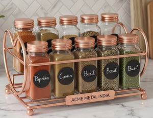Rose Gold Heart Shape Cabinet Metal Spice <b>Rack</b> Modern Design Perfect for Organizing Gifting <b>Kitchen</b> Hotel and Restaurant Use - Product Image 6