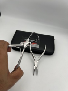 Mirror Polish Finish Micro Ring <b>Bead</b> Opener Plier Tool For Hair Extensions Surgical Grade Stainless Steel with Pouch Kit - Product Image 2
