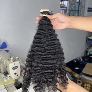 Extensions de cheveux humains premium à double trame, non-Remy, bouclés vietnamiens, 8 à 40 pouces, bruts, trame double machine, sans couture, naturels - Product Image 1