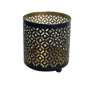Farol de hierro negro con recortes de hojas, portavelas portátil para decoración del hogar, para uso en mesa, para decoración de mesas de boda - Product Image 5