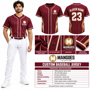 Camiseta de Béisbol Personalizada con Rayas para Hombre y Mujer, Camisa con Botones, Nombre, Número y Logotipo Personalizados, Uniforme de Entrenamiento de Equipo, OEM ODM, Manga Corta - Product Image 6