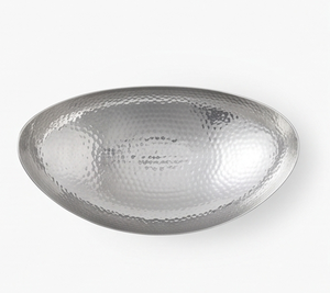 Bol en métal artisanal moderne avec base en boule de bois, finition polie, accent décoratif pour table - Product Image 3