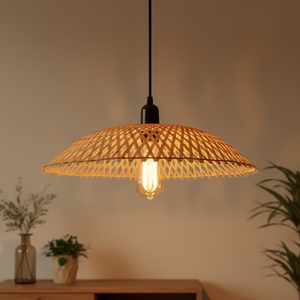 Elegant WovenBoho Style Bamboo Lampshade Woven Hanging <b>Light</b> Shade for Home and Hotel Sustainable Natural Materials - Product Image 2