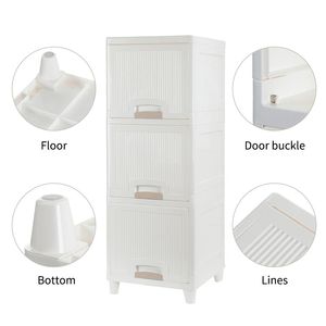 Mobiletto portaoggetti in plastica a 3 ripiani con 2 cassetti, organizer salvaspazio per camera da letto e bagno - Product Image 5