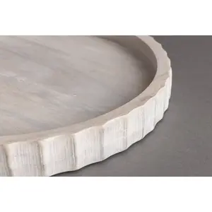 Bandeja de servir de madera hecha a mano de lujo para el hogar y hoteles, bandeja de desayuno moderna de madera maciza con asas, segura, Zahid Exports - Product Image 3