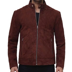 Chaqueta de Motociclista de Cuero de Ante Premium para Hombre, Ajuste Delgado, Casual, Largo Regular, Ideal para Invierno y Festivales, con Cuello Alto - ¡Venta Caliente! - Product Image 1