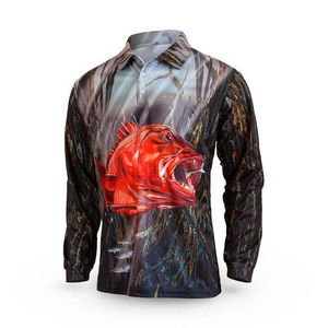 Camiseta de Pesca UPF50 con Protección UV, Talla Grande, Tipo Polo, Impermeable, Transpirable, de Secado Rápido, 100% Poliéster para Hombre - Product Image 4