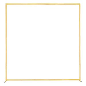 Stable 6.6 X 6.6 ft <b>Gold</b> Metal Arch <b>Backdrop</b> Stand for Wedding Holiday Celebrations; Easy Assembly Square Ceremony Decoration - Product Image 1
