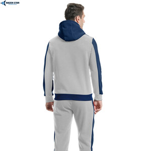 DAIZEN STAR Men's Color Blocking Hooded Tracksuit Full Sleeve Casual Sweatshirt Pants Set Breathable Polyester Autumn Wear - Product Image 4
