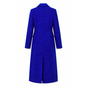 Manteau long croisé bleu roi pour femme de la sororité Sigma Gamma Rho, col à revers cranté, manches longues, vêtement d'extérieur formel et ajusté - Product Image 4